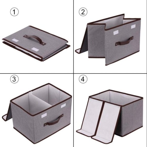 NIB Collapsible Storage Boxes w dual lid - Picture 2 of 5